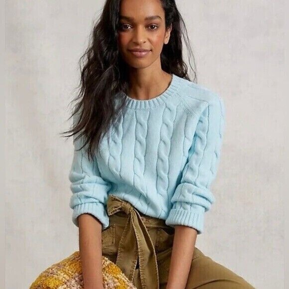 Anthropologie Sweaters - Anthropologie Callahan Betsy Cable Knit Sweater Ice Blue Size Medium